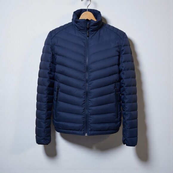 NWT Cole Haan Navy Blue Lightweight Puffer Small - Picture 2 of 3